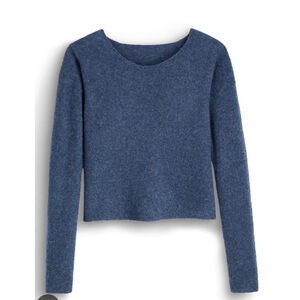 Peruvian Connection Blue Royal Alpaca Crew Neck Studio Sweater S scandi